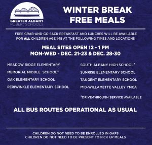 Free Meals Winter Break 12-1